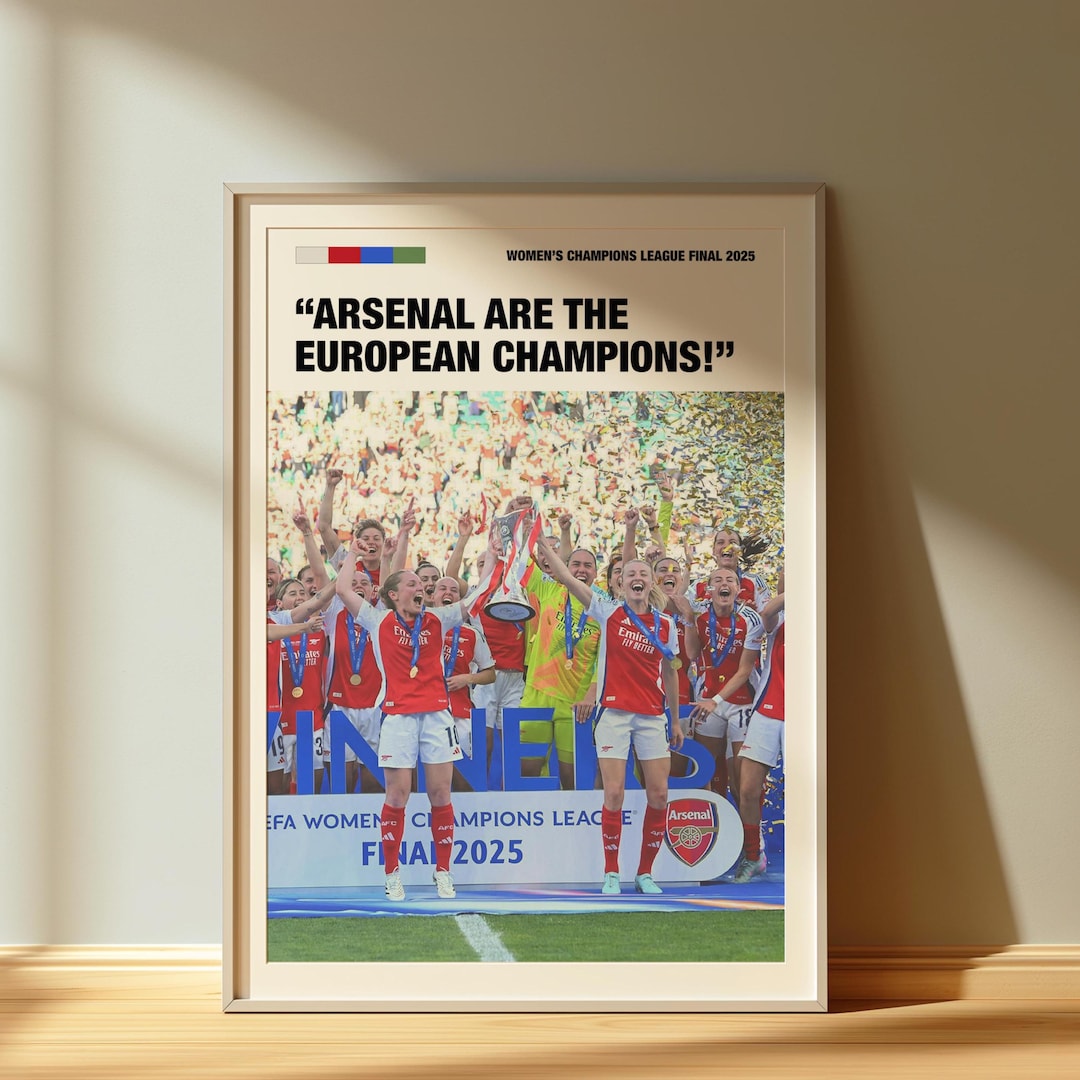 Awfc Arsenal Women Champions League Final Poster, Women's Football Poster ...