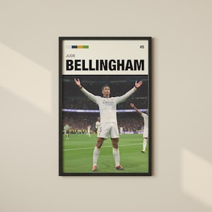 Jude Bellingham Poster Real Madrid Football Soccer Art Football Fan Gift England Poster Football Player Poster Football Bedroom Posters