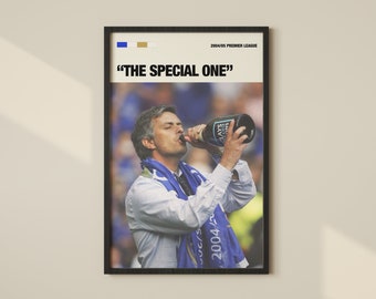 Jose Mourinho Poster The Special One Chelsea Fan Gift Premier League Football Print Football Poster Football Fan Gift Mid-Century Modern Art