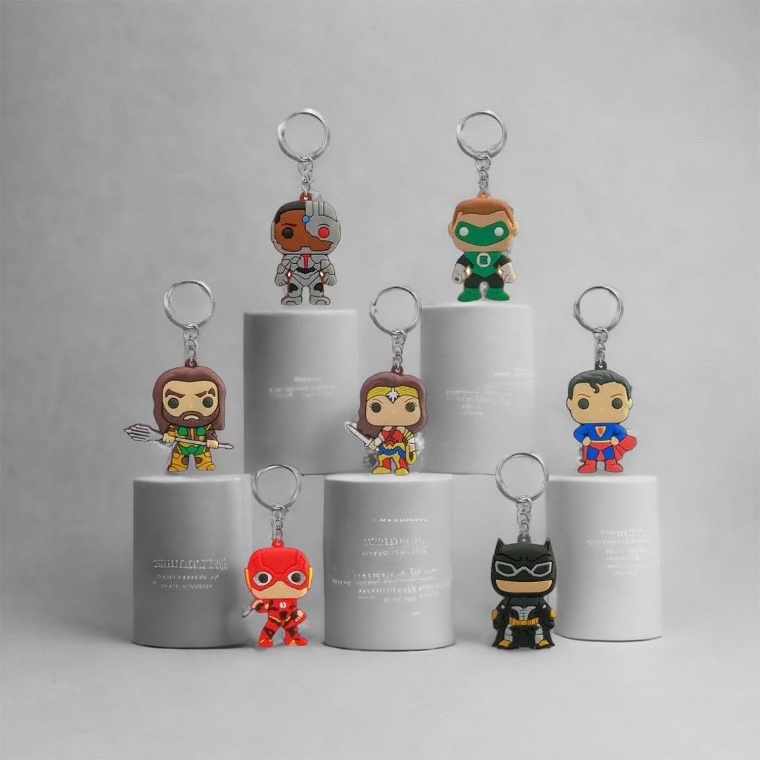 DC Comics Justice League Characters Keychains Keyrings - Etsy