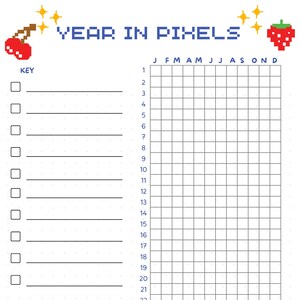 Year in Pixels for Bullet journal Mood Tracker