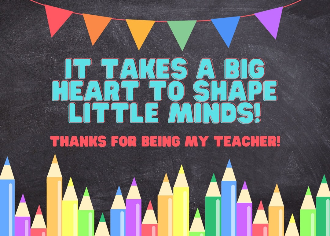 Printable Teacher Appreciation Day Card Etsy