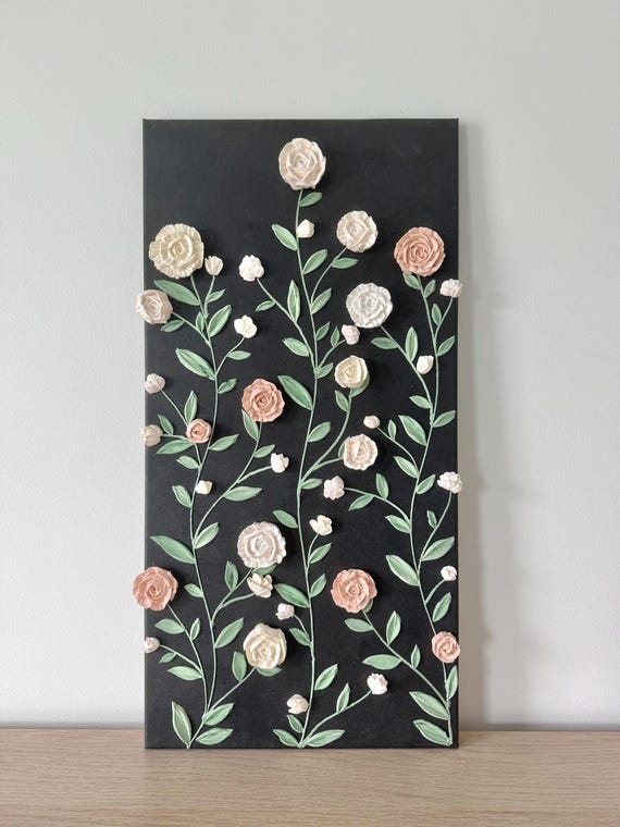 3D Rose Painting: Textured Floral Wall Art