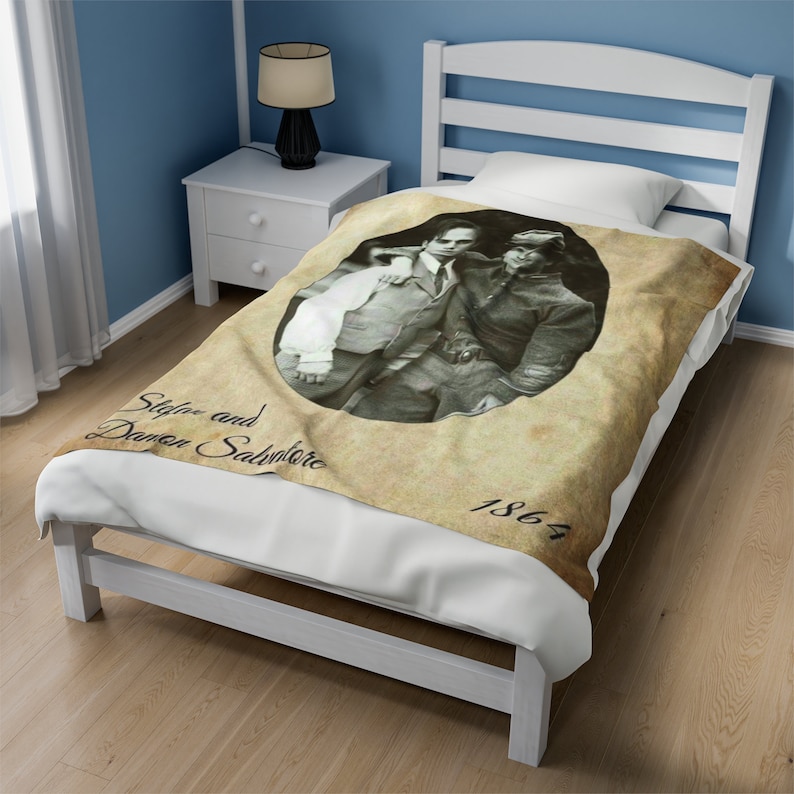 1864 Stefan and Damon Salvatore Velveteen Plush Blanket Etsy