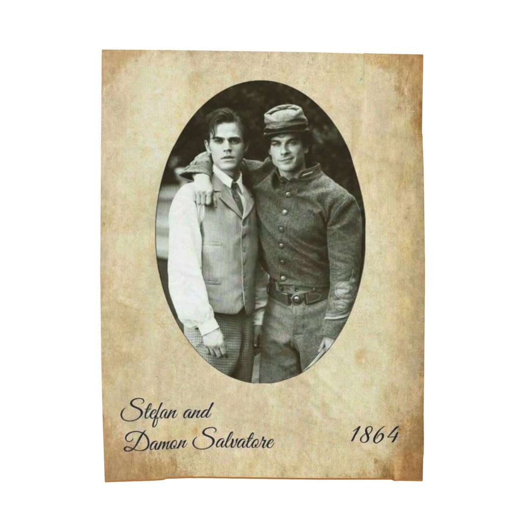 1864 Stefan and Damon Salvatore Velveteen Plush Blanket Etsy