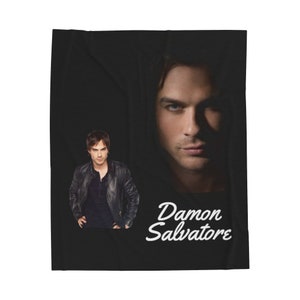 Damon Salvatore Velveteen Plush Blanket