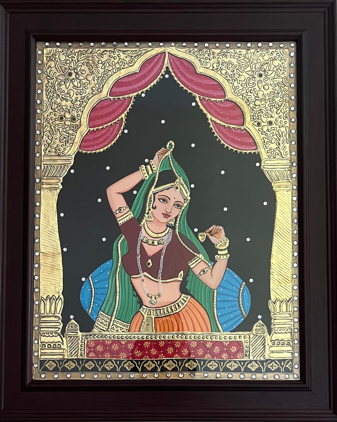 Fusion of Tanjore Style and Rajasthani Painting. - Etsy