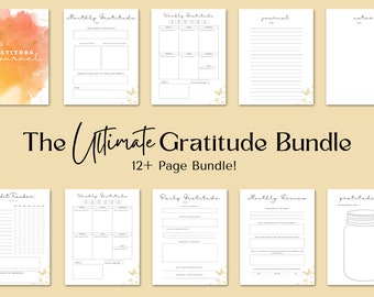 Gratitude Journal Printable: Selfcare Planner Bundle (Digital Download)