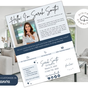 Folleto de prospección inmobiliaria / Folleto inmobiliario de lujo / Marketing inmobiliario / Plantilla inmobiliaria / Carta de agente de prospección
