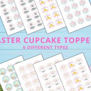 Printable Easter Cupcake Toppers | Instant Download Bunny | Egg Designs for Spring Party Decorations | Party Favors