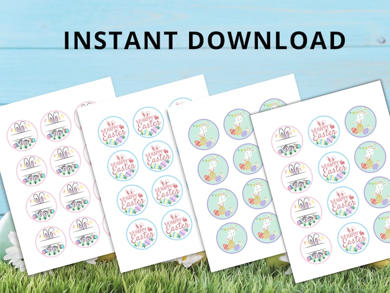 Printable Easter Cupcake Toppers Easter Theme Party Favor Easter Gift ...