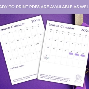 Lenten Calendar 2024 Printable Lenten Prayer Calendar Easter Countdown ...