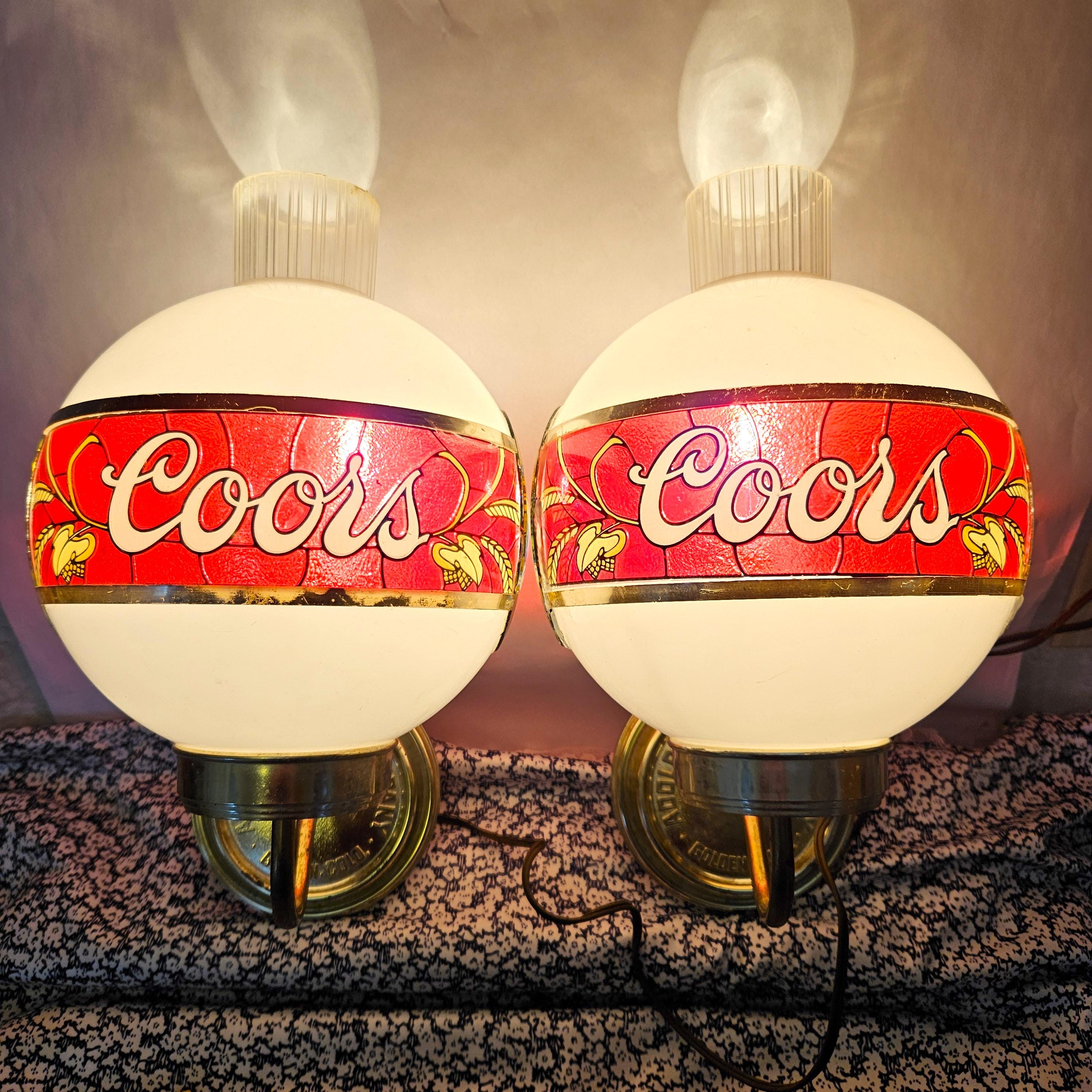 Coors LIGHT ビンテージ ウォールランプ Vintage 80s Coors Wall Lamps Set of 2 | Wall Sconce Coors Globes