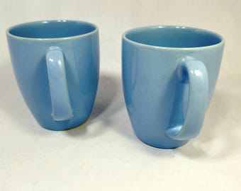 Set Of 2 Vintage Light Blue Corelle Stoneware Coffee Cups