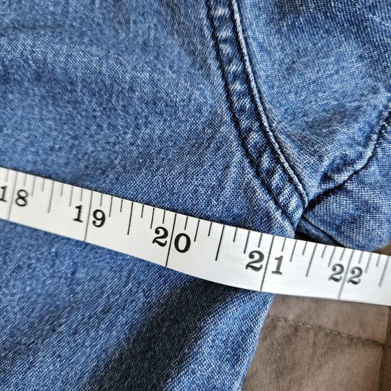 Embroidered Denim Shirt: Grannycore Floral Butter… - image 9