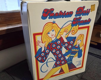 Vintage 1987 Barbie Tara Toy Corp. Double-Decker Fashion Doll Trunk – Vinyl Doll Storage