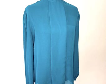 Vintage High Button Collar Ship n Shore Collectibles Long Sleeve Shirt Size 12