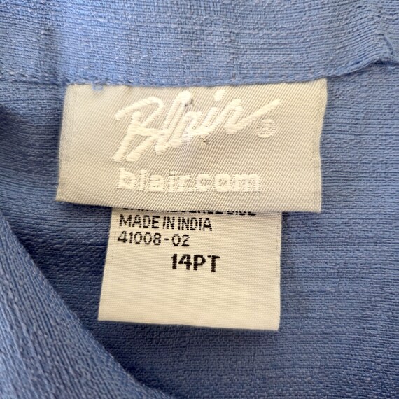 Vintage Blue Button Down Collared Short Sleeve Sh… - image 11