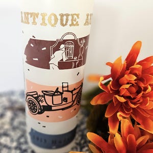 Vintage 1950s Frosted Glass Featuring 1913 Hudson | Antique Autos Collectible Barware | Father’s Day Gift