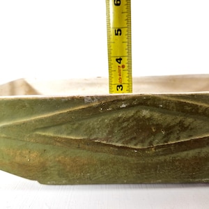 Vintage Mid-Century Modern McCoy Art Pottery Green Tonecraft Rectangular Planter