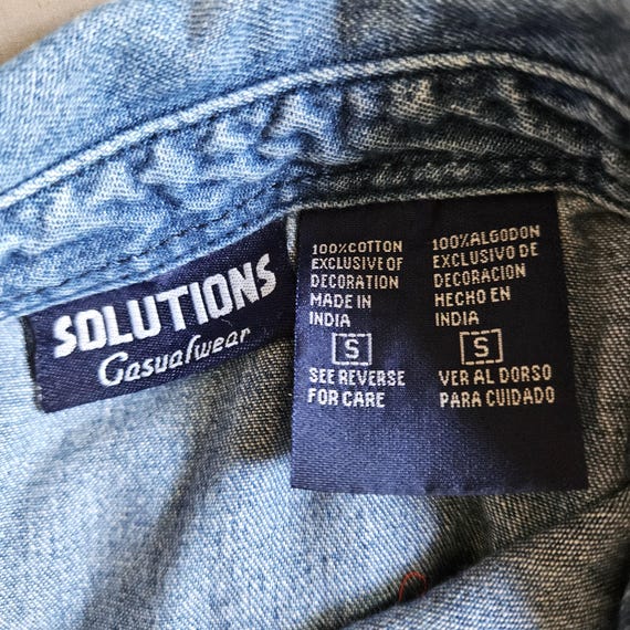 Embroidered Denim Shirt: Grannycore Floral Butter… - image 10