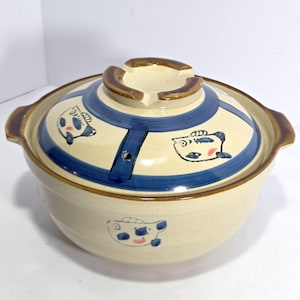 Hand Painted Koi Fish Japanese Donabe Hot Pot – Earthenware Clay Nabemono Soup Cooker