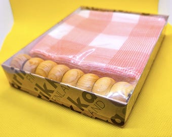 Aarikka Finland Wooden Napkin Rings Set of 8, MCM Scandinavian Decor