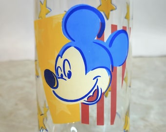 Vintage Mickey Mouse Glass Tumbler – Disney Collectible Barware