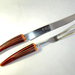Vintage Sheffield Carving Set: Red Crest Kitchen Utensils