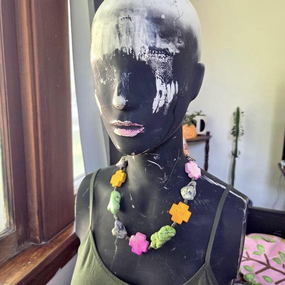 Artisan Designer Multicolor Gemstone Turquoise Cr… - image 4