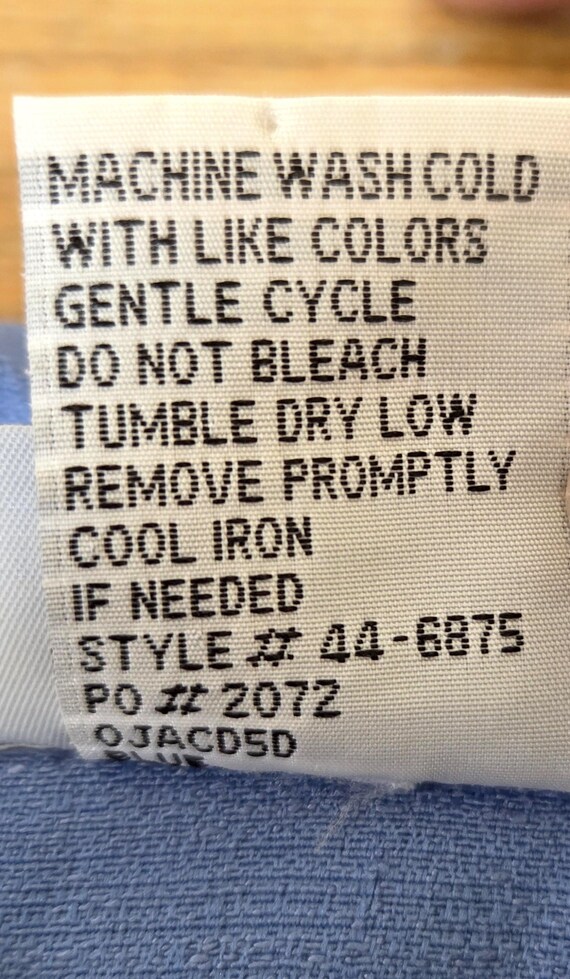 Vintage Blue Button Down Collared Short Sleeve Sh… - image 13