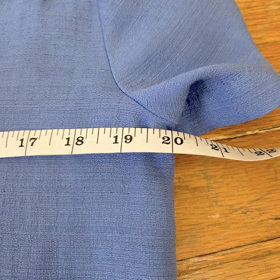 Vintage Blue Button Down Collared Short Sleeve Sh… - image 9