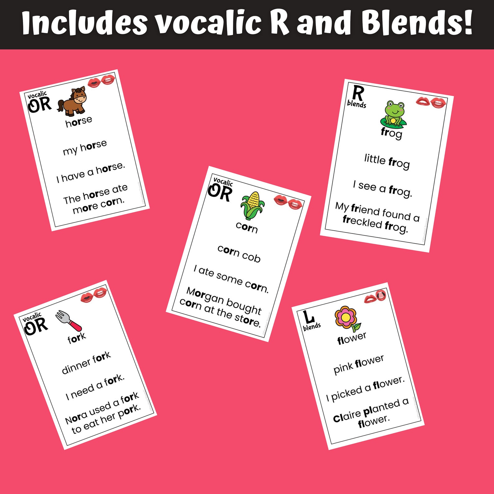 Leveled Articulation Cards (words, Phrases, Sentences) Speech Therapy ...