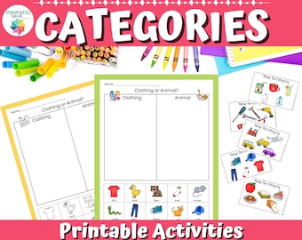Categories Printable Speech Therapy Language Activities Worksheets, Task Cards