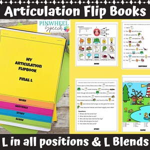L und L Blends Articulation Flip Bücher Druckbare Logopädie Aktivität