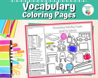 Vocabulary Coloring Pages Printable Speech Therapy Language Activity