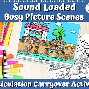 Sound Loaded Busy Picture Scenes for Speech Therapy Printable Speech Language Activity