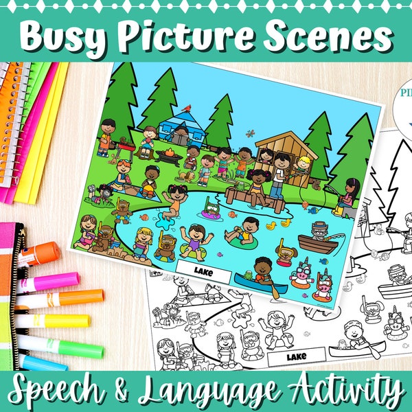 Busy Picture Scenes for Speech Therapy Printable Speech Language Activity