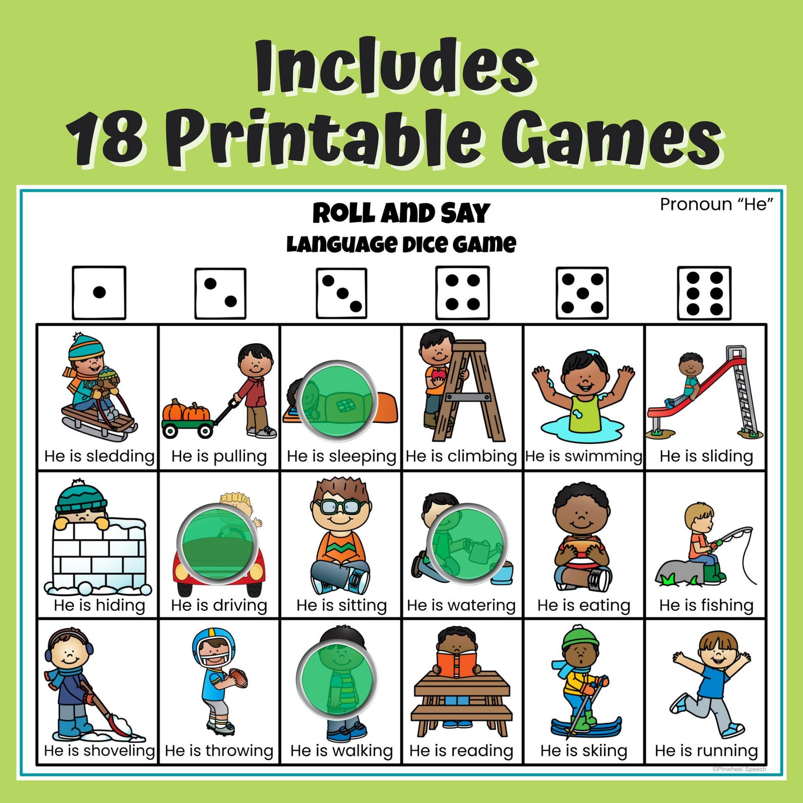 Roll and Say Dice Games Printable Speech Therapy Language Activity - Etsy