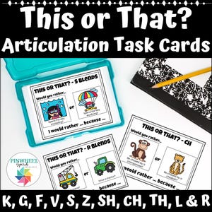 This or That? Task Cards Printable Articulation Speech Carryover Speech Therapy