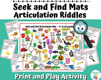 Seek and Find Articulation Mats Printable Guessing Game Speech Therapy