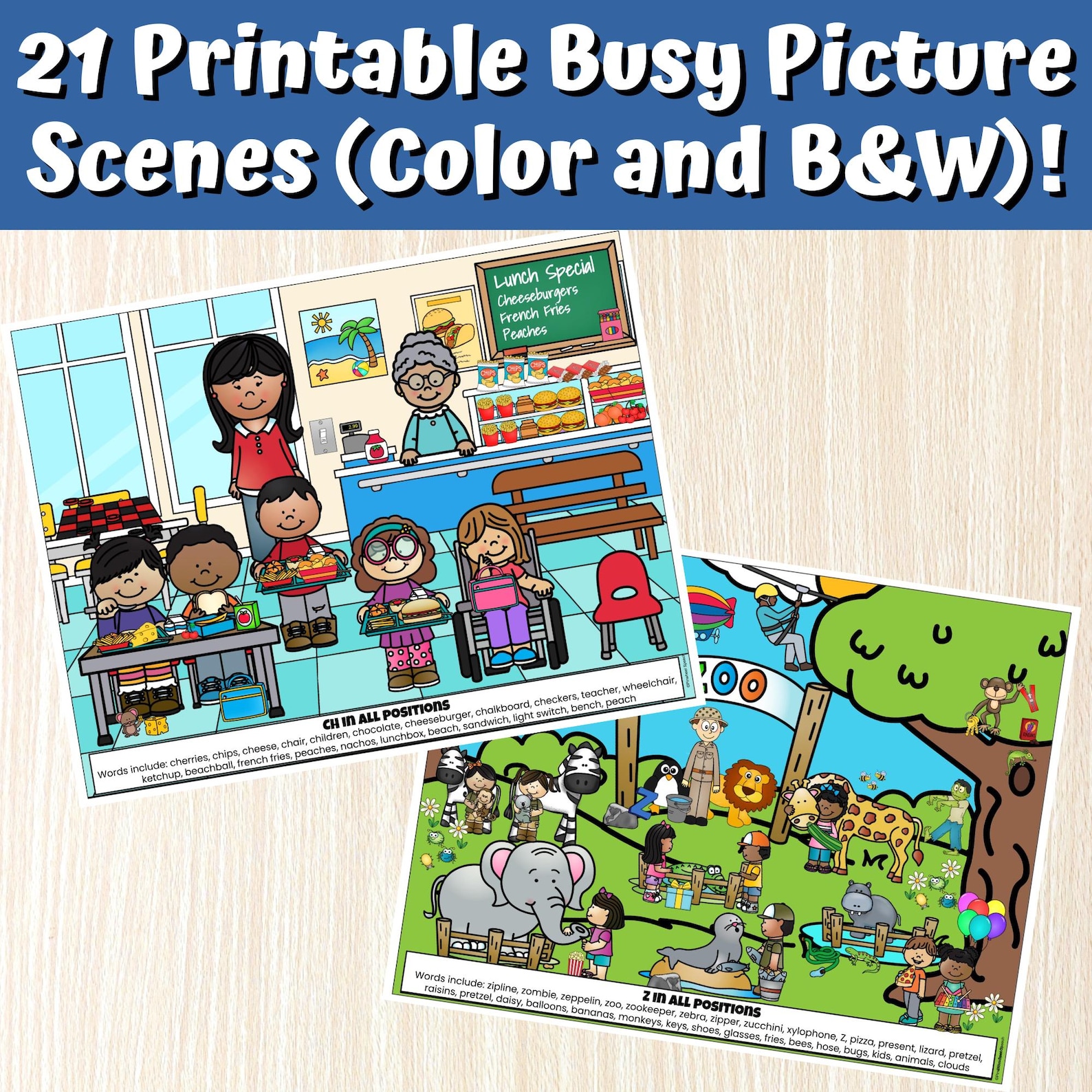 Sound Loaded Busy Picture Scenes for Speech Therapy Printable Speech ...