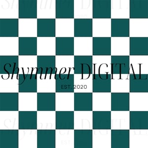 Forest Green Checker Seamless Pattern | Deep Green Checker | Seamless File | Seamless Design | Checker Pattern | Checkered Pattern