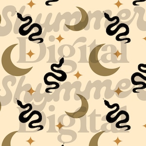 Mystical Snake Moon Seamless Pattern | Seamless File | Seamless Design