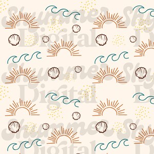 Beach Minimal Seamless Pattern | Seamless File | Seamless Design