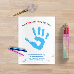 Mother&#39;s Day Handprint Activity for Kids, Gift for Mom, Printable Handprint Craft, DIY Handprint Art, Instant Download