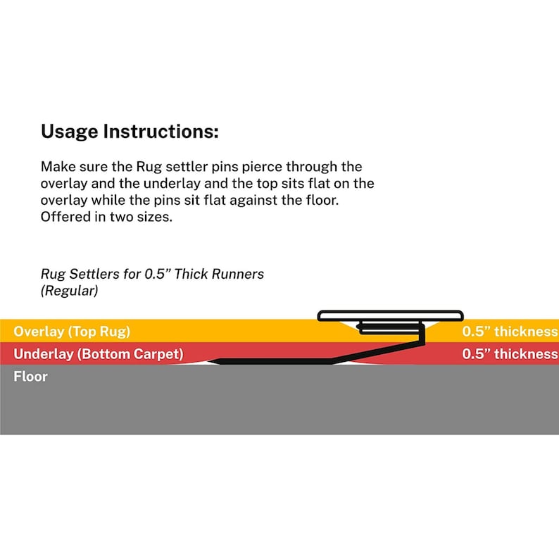 Rug Settlers Rug Pins Pack of 6 Rug Anchors Secure a Rug Over a Rug