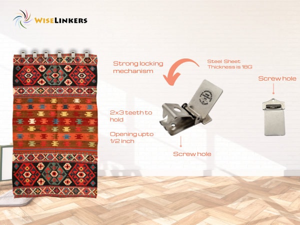 Pinces Murales Pour Tapisserie, Cintres Pour Tapis, Tentures