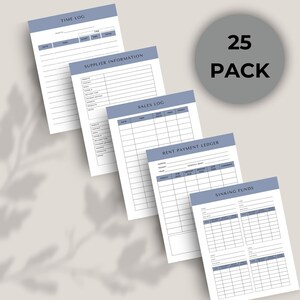 Nowe formularze biznesowe 25 pakietów 2 | NATYCHMIASTOWE POBIERANIE | Szablony list cenowych, edytowalne szablony Canva, niestandardowe formularze zamówień, szablony biznesowe, niebieski
