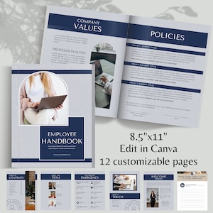 Employee Handbook Canva Template | INSTANT DOWNLOAD | Employee Handbook Checklist, Employee Policy Handbook Template, MS Word or Canva